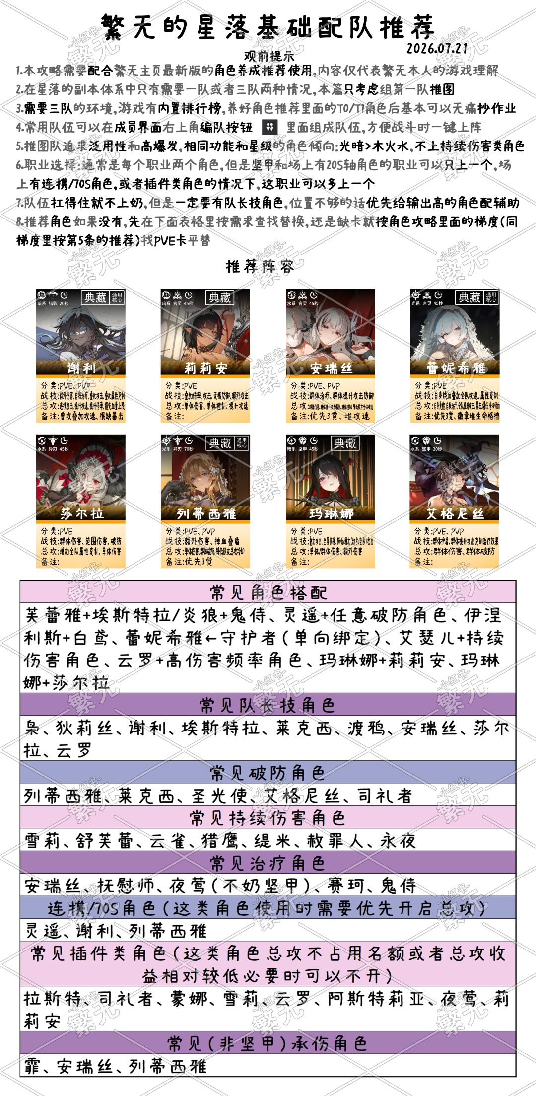 繁无的星落角色攻略合集8/11 3