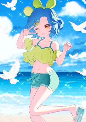 【绘画】画了暴吵萌厨的皮肤—海浪缤纷