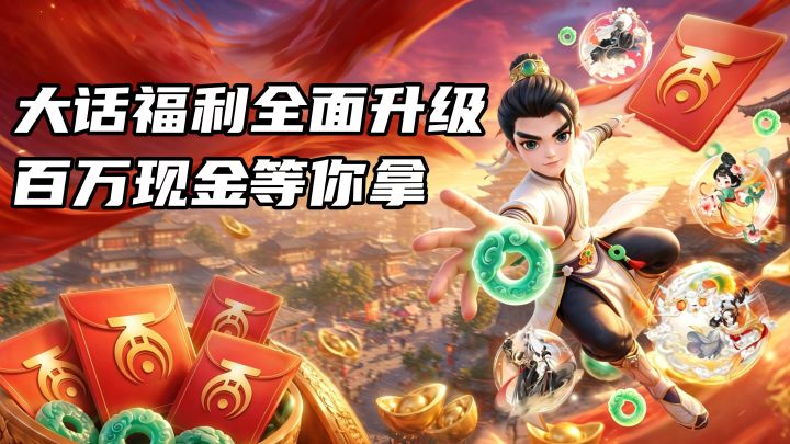 大话福利炸场!创角领资源、通关拿鎏金宠,百万现金限时投放截图