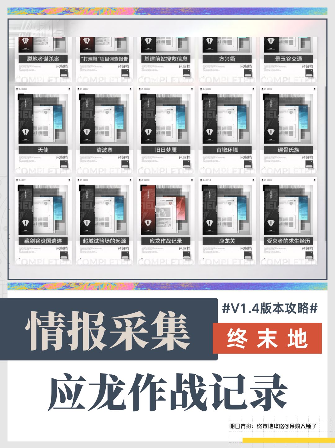 【终末地】1.4版本新增3个情报采集获取方式截图