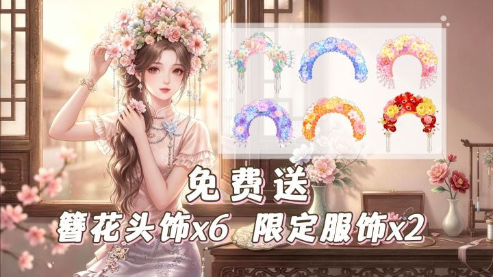 超火换装恋爱音游🎵6款簪花头饰➕2套非遗服饰➕簪花小狗坐骑免费送截图
