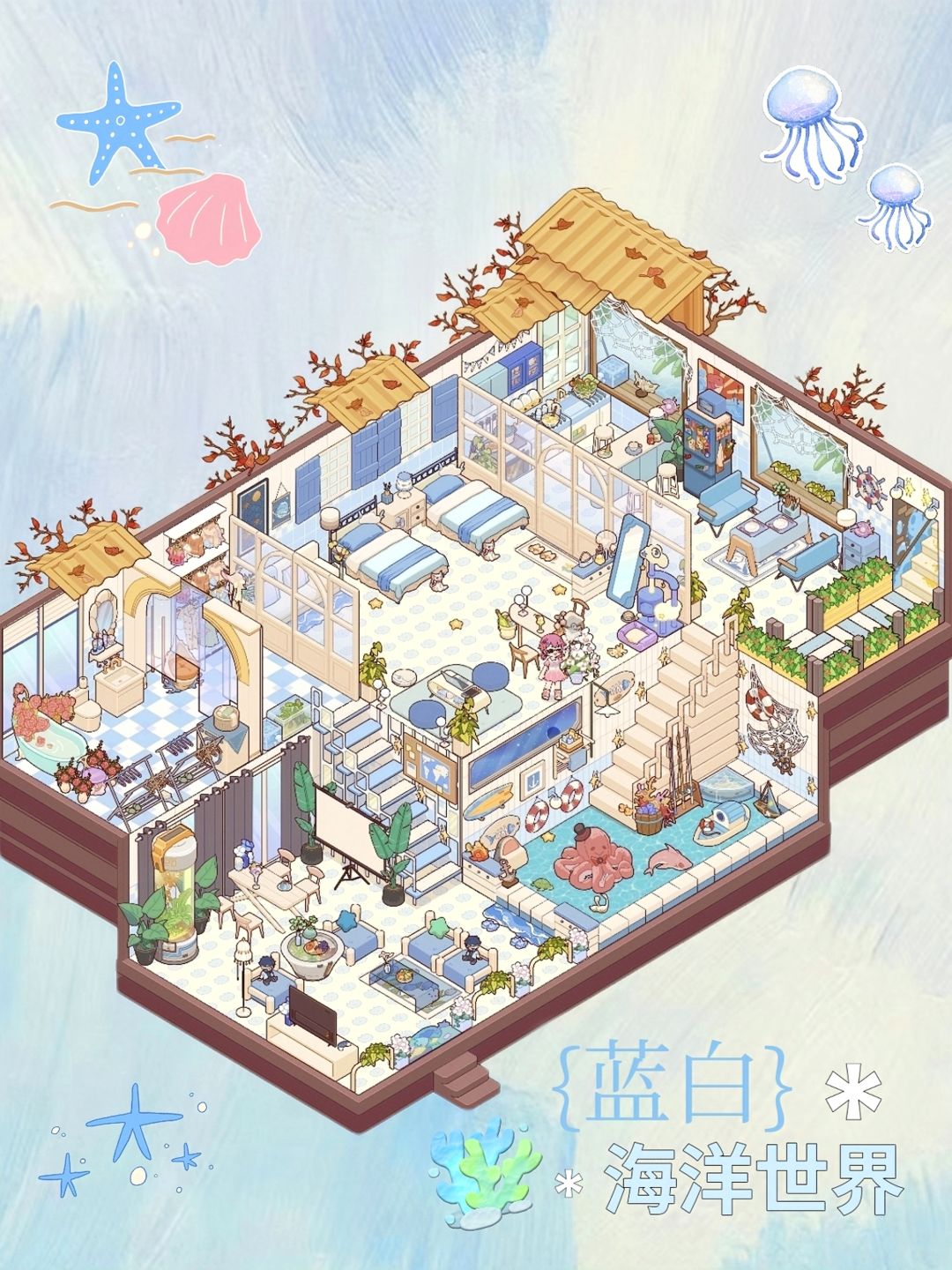 双梯宽宅新户型装修~蓝白色系 2