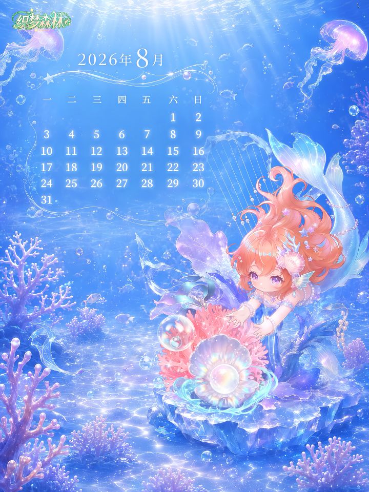【织梦日历】丨人鱼深海漫游，赴蓝海之约！截图