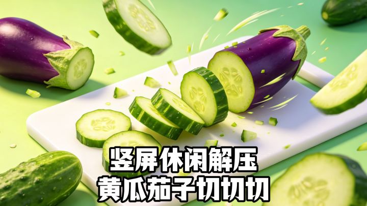 竖屏休闲解压，玩起来不停，黄瓜茄子切切切~截图