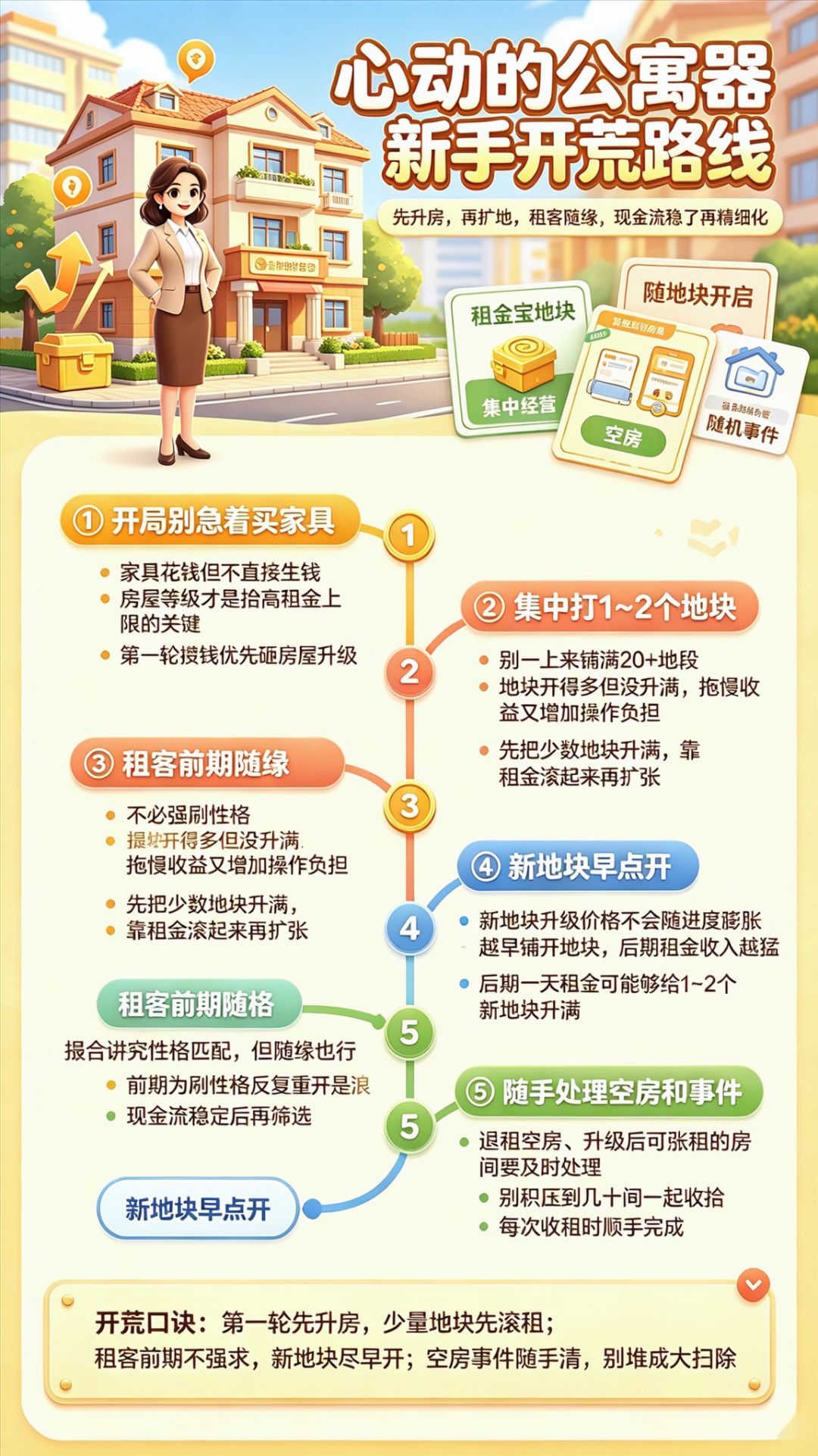 心动的公寓 新手开荒路线:先升房,再扩地 1