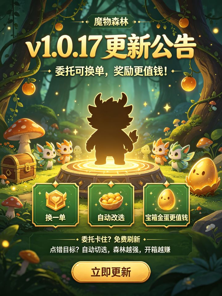 《魔物森林》v1.0.17 更新公告截图