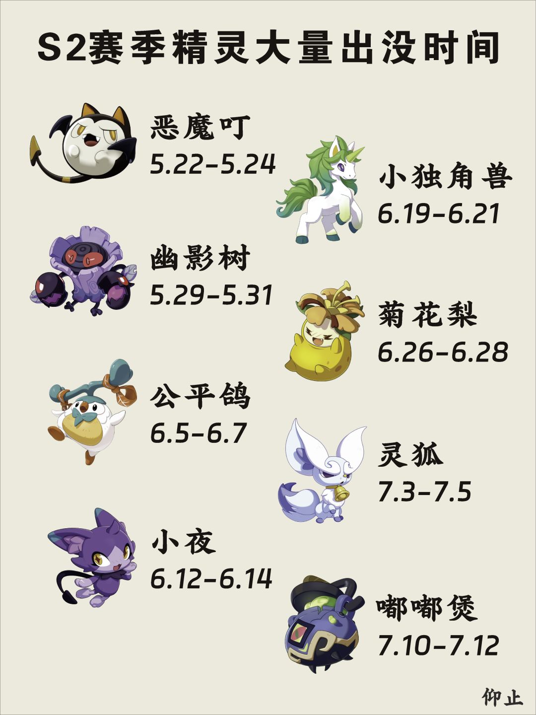 S2赛季异色对应条件球表+大量出没时间 2