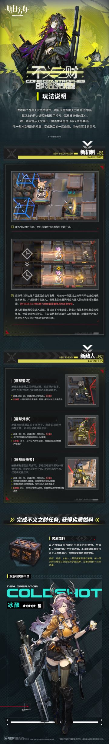 去看那个在冬天死去的城市，看巨大的烟囱无力地吐出白烟。
看路上的行人徒劳地朝双手哈气，温热被冻僵的掌心。
看一场大雪从天空落下，掩盖惨淡的白日与无望的黑夜。
看一句冲到嘴边的叹息，变成铳口的一缕白烟，消失在寒冷的空气。 ​​​