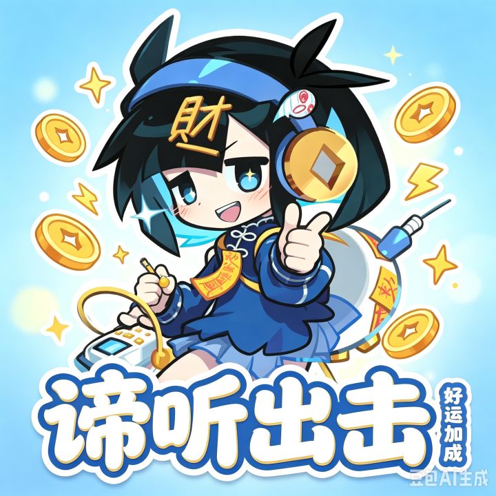 #菜市街表情包大赏
选取《乱涂彩世界》的谛听作为创作主体,提取角色最标志性的视觉符号:蓝黑短发、铜钱耳机、“財”字发饰、国风蓝调服饰,还有背后造型独特的探测背包。结合神话里谛听善辨万物、听察八方的传统设定,再融合菜市街市井热闹的烟火背景,把神话神兽少女化,碰撞出潮流国潮的反差趣味。#互赞截图