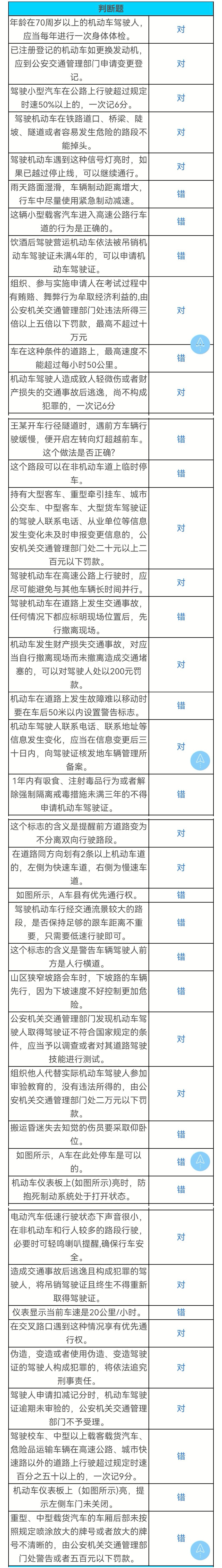科目一答案大全 2