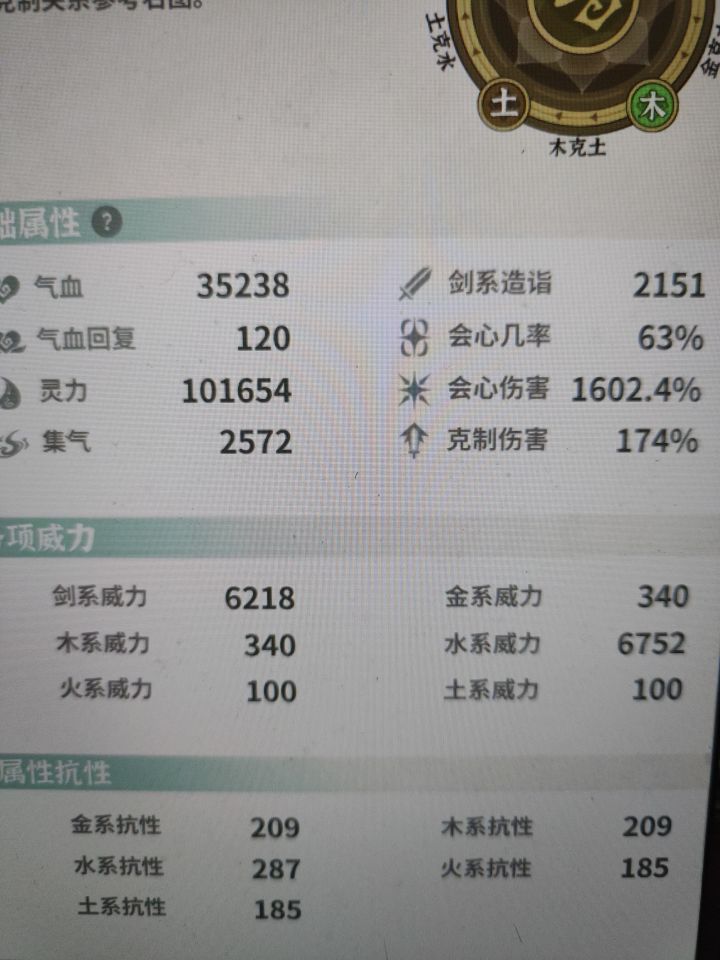 水剑抗性到底要多少啊!截图