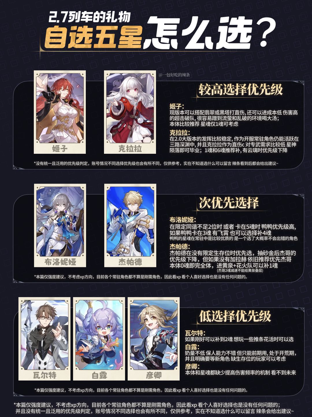 一图看懂自选五星怎么选 1