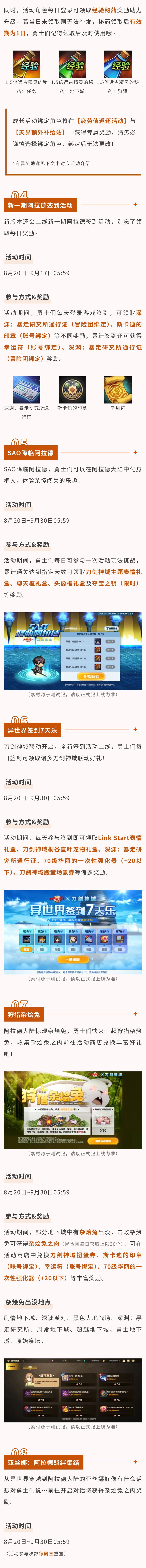 【版本前线】8月20日新版本活动爆料 2