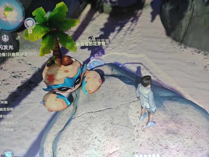 被赐福的花芽蟹要怎么捕捉,一靠近就跑了截图