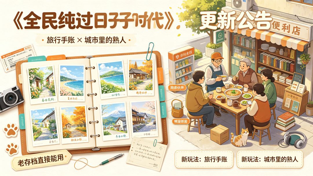 📢【更新公告】新玩法:旅行手账、城市里的熟人 1