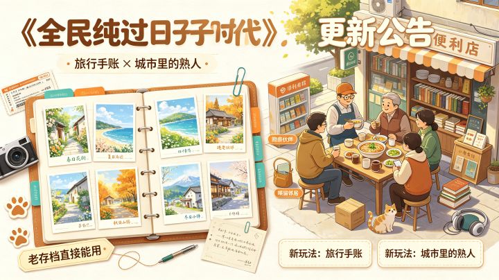 📢【更新公告】新玩法:旅行手账、城市里的熟人截图