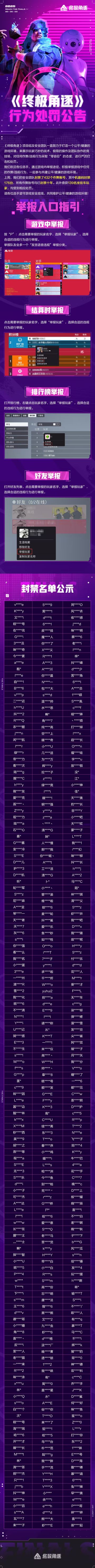 《终极角逐》违规行为处罚公告