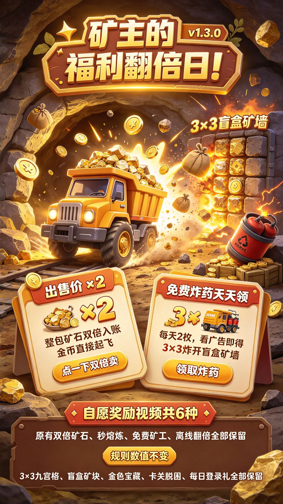 【v1.3.0】矿主的福利翻倍日！ 2