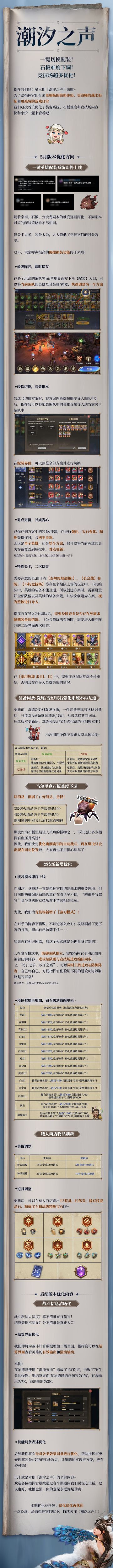 潮汐之声丨一键切换配装！石板难度下调！竞技场超多优化！