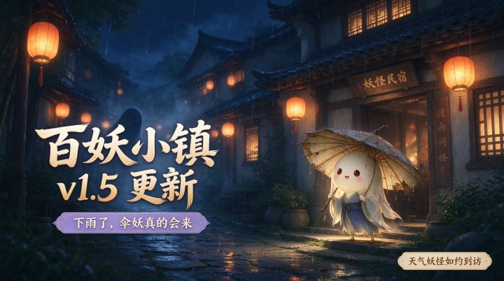 🌧️ 百妖小镇 v1.5「下雨了,伞妖真的会来」截图