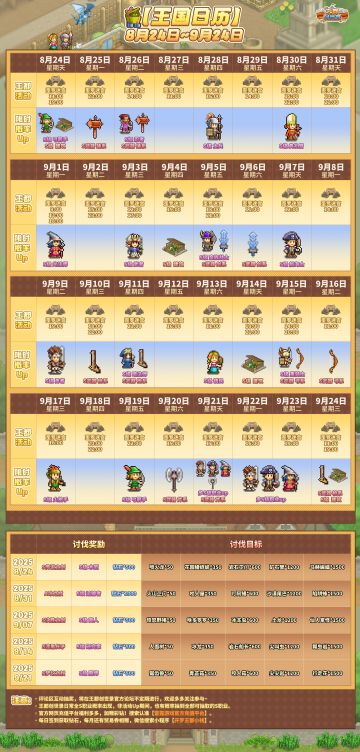 【王国日历8.24-9.24】多S级职业UP 9月21日开启