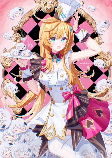 「爱可菲」绘画 要尝一尝派蒙香香包嘛？