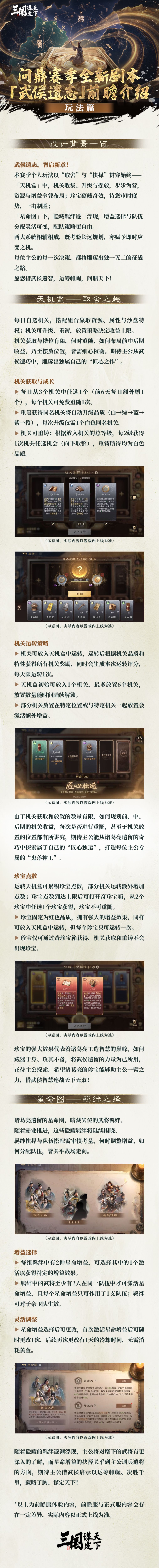 问鼎赛季全新剧本「武侯遗志」前瞻介绍丨个人玩法篇
问鼎赛季全新剧本「武侯遗志」即将开启！
今天乔妹给大家带来—问鼎赛季全新剧本「武侯遗志」赛季个人玩法篇的前瞻介绍！
#三国谋定天下 #三谋新剧本武侯遗志 #三国 #slg #策略游戏截图