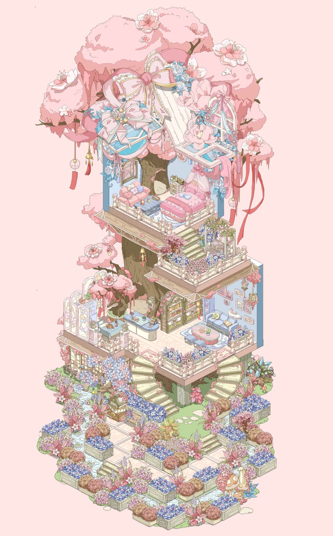 蓝粉格调 1