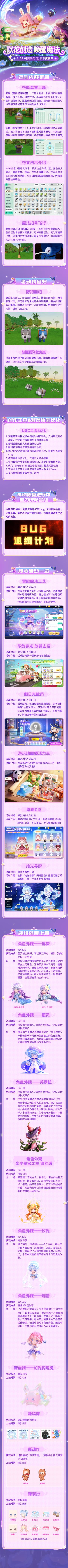 魔法与花版本更新单长图来啦！