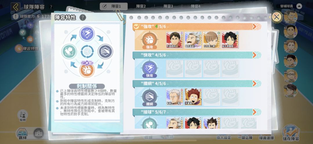 隔壁服更新的球队阵容上阵规则修改 2