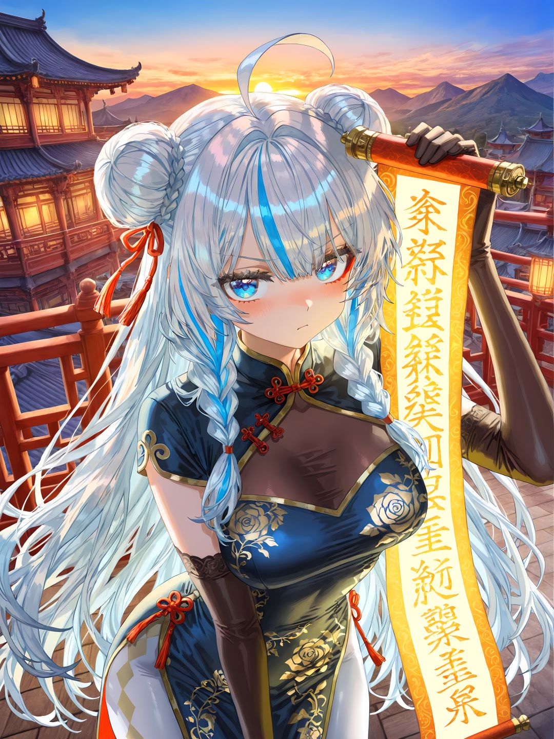 【原创】深蓝色旗袍吗, 真拿你没办法~😉 3