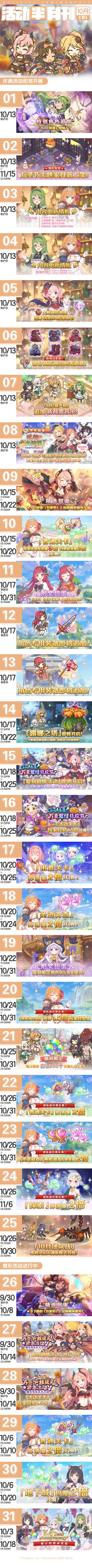 十月下旬常规活动开展预告