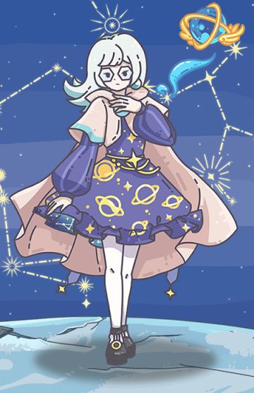 【英灵图鉴】
不如太阳那般辉煌，也不如月亮那样明亮，星星像钻石一般镶嵌在夜空中，散发着晶莹之光。脱离命运剧本的人们被世界敌视、被世界诅咒着，带着觉醒的能力寻找指引自己的星芒。
【神秘和未知显现在水晶球里的星星中，我们在此寻找答案】
【星空无限辽阔，指引我前进的星星又是哪一颗呢】