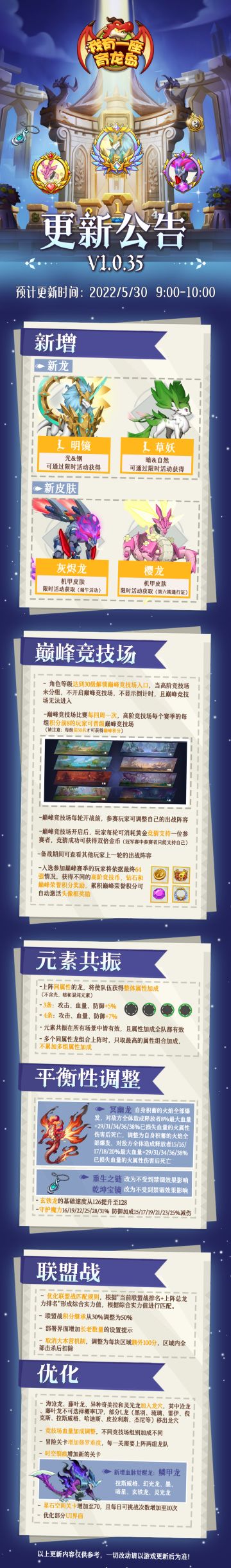 【更新公告】 巅峰之战，即将开启