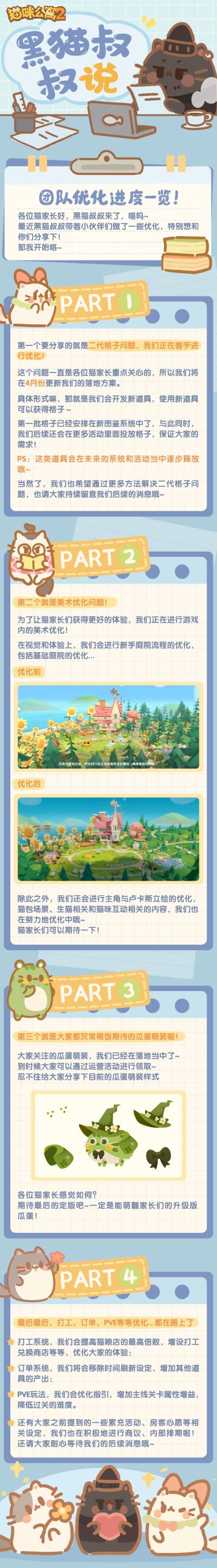 黑猫叔叔说 | 最近我们正在做什么？团队优化进度一览！