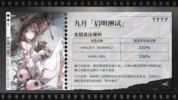 《异色边缘》「启明测试」充值返还说明