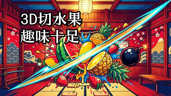 3D切水果，欢乐挑战，趣味十足，还有多种刀光选择‼️截图