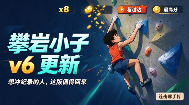 🏔️攀岩小子v6:想冲纪录的人,这版值得回来截图