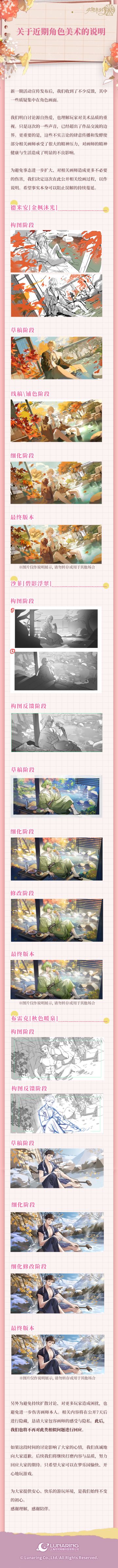 关于近期角色美术的说明