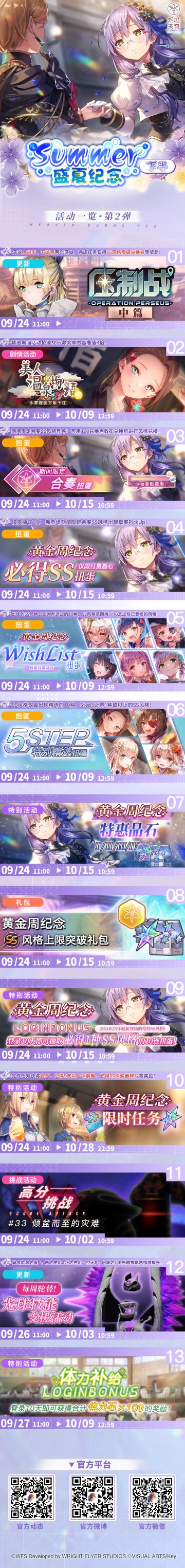 《炽焰天穹》盛夏纪念下半･第2期活动一览