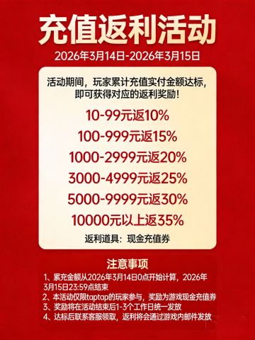 【周末限时活动】《传奇岁月》周末限时累充活动