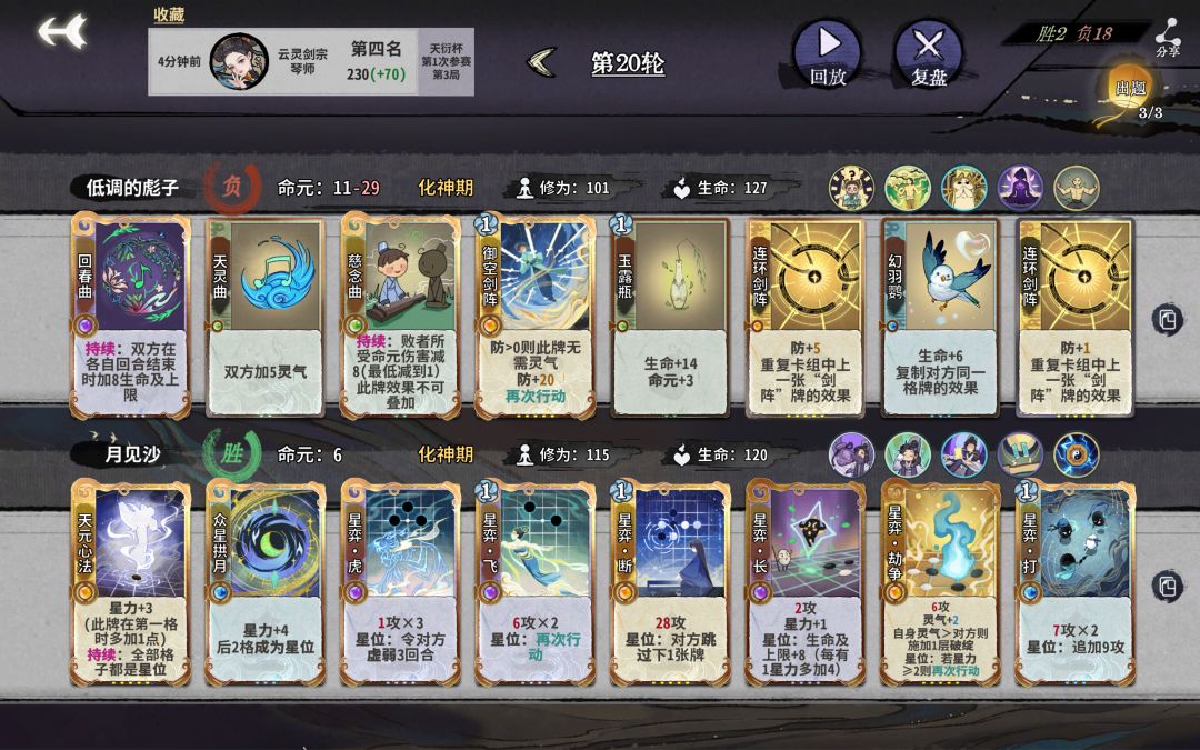灵小月苟分20轮。 1
