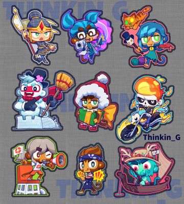 全英雄贴纸（19只）