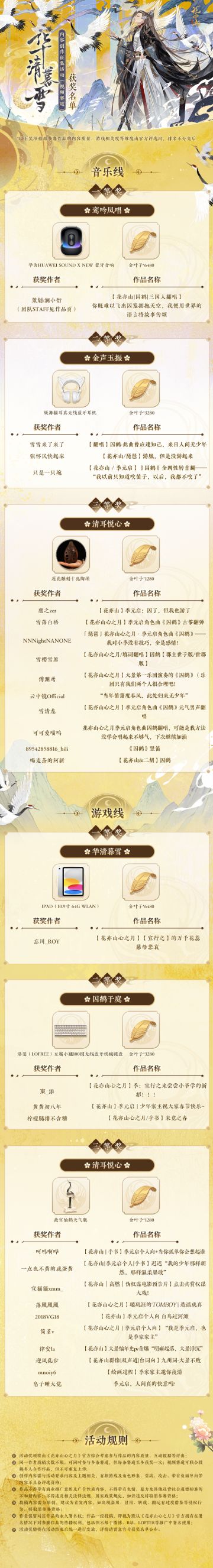 书院见闻 | “华清暮雪”游戏内容创作活动获奖名单