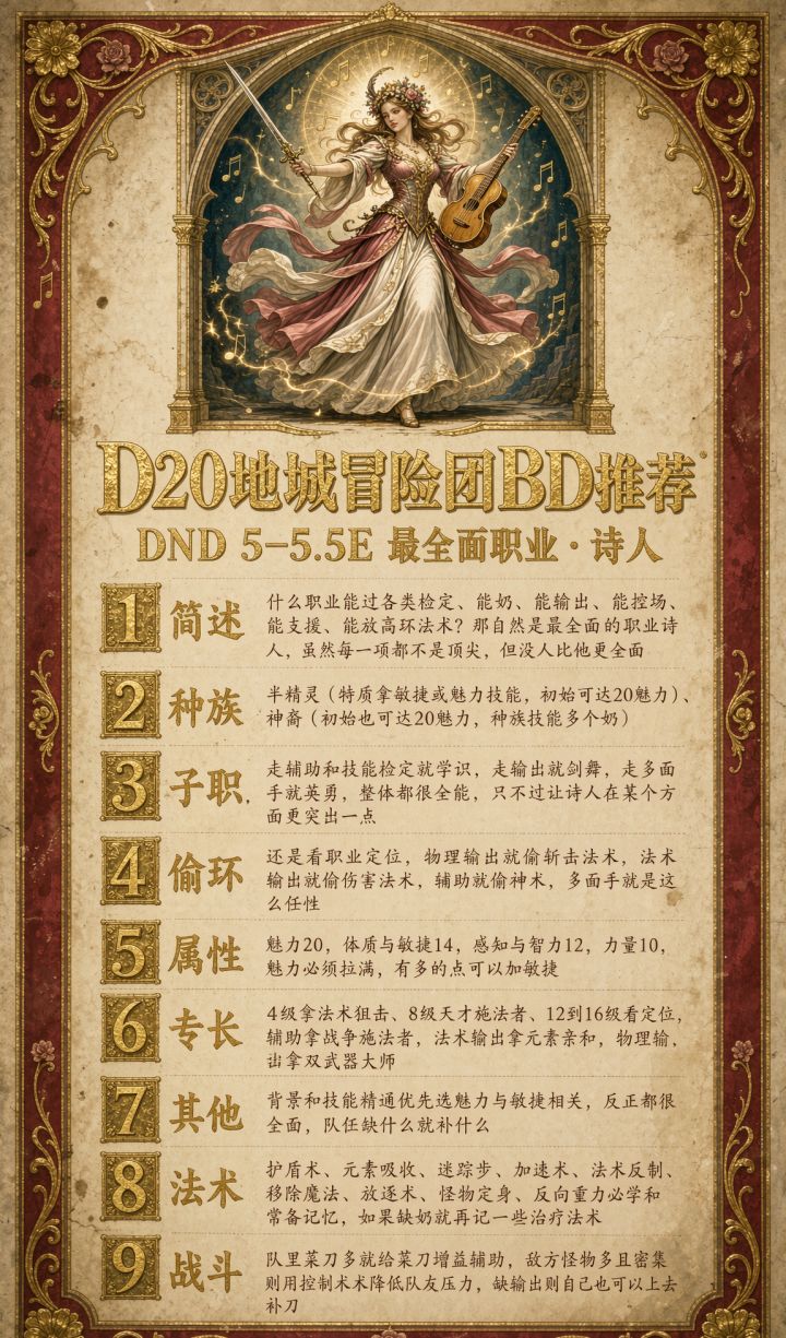 【D20地城冒险团BD推荐】诗人截图
