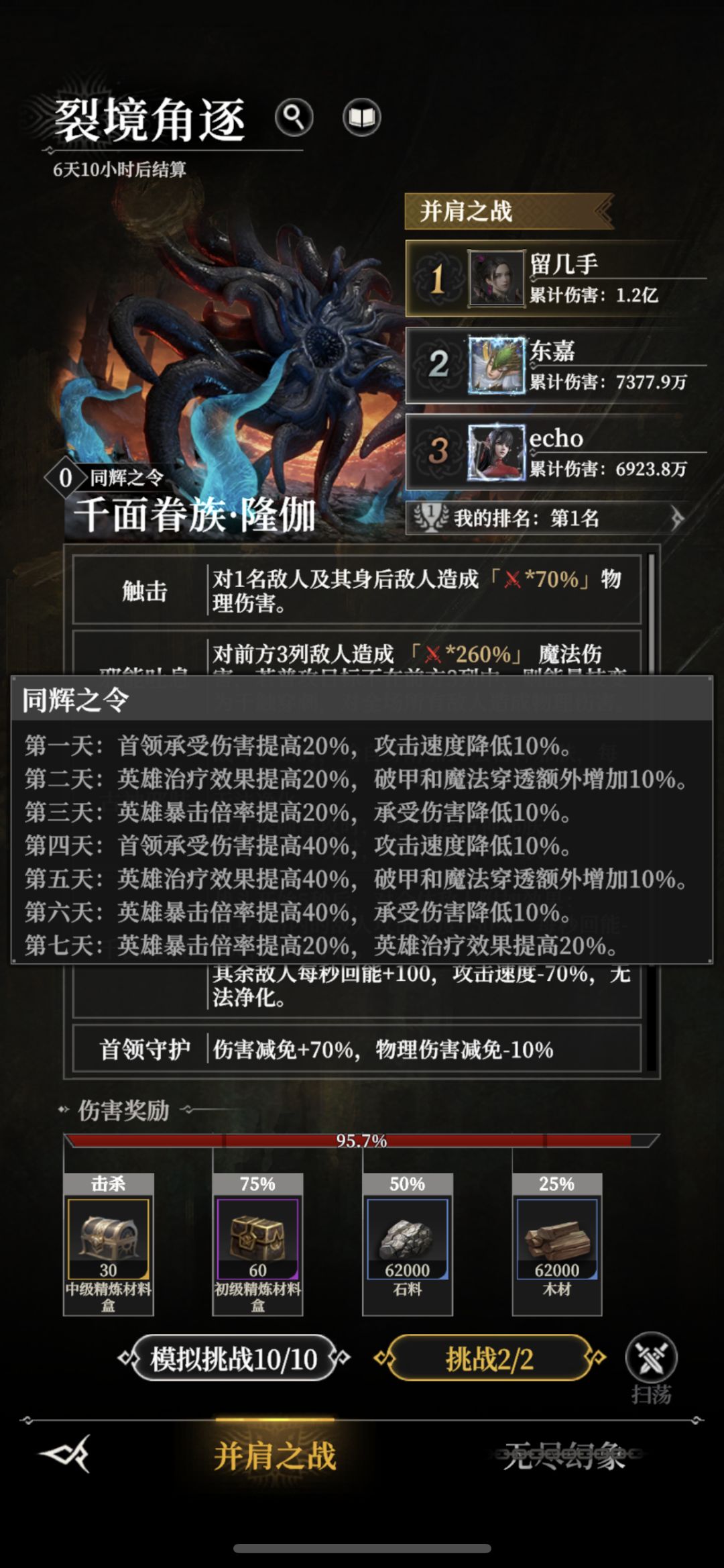裂境角逐·隆伽,无熊女沙女阵容打法推荐! 2