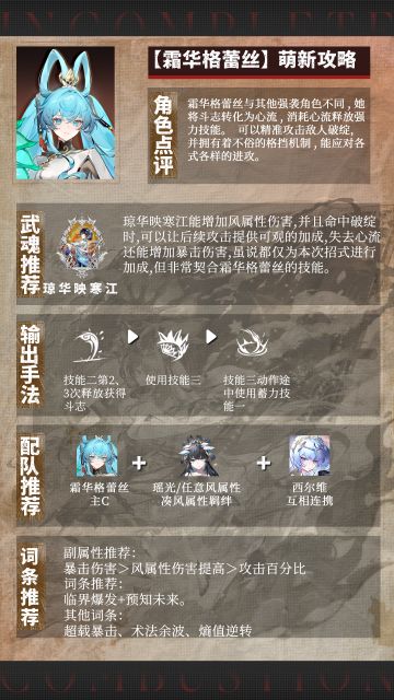 【霜华格蕾丝】输出手法+配装推荐！新手一图流攻略！