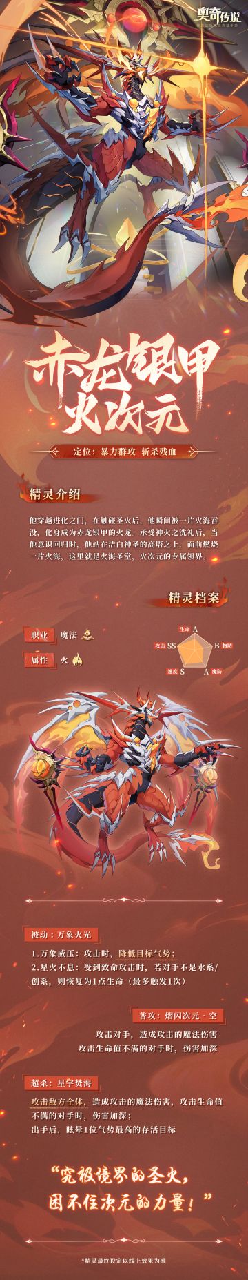 【次元圣火丨新精灵情报】赤龙银甲•火次元降临，“火海无边，别妄想逃出我的领界！”