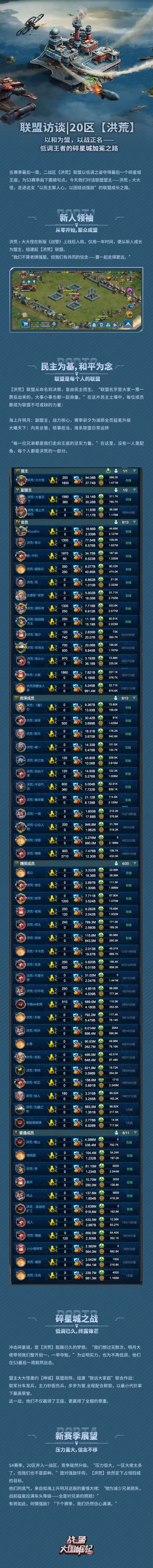 联盟访谈 | 20区【洪荒】低调王者的碎星城加冕之路