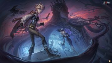 【第四十赛季·精华1】海报公开！精华内含【稀世时装】“囚徒”-黎明赋格、【奇珍时装】“法罗女士”-向深处求告和【奇珍时装】小提琴家-人造天堂： 
一位旅人在荒野中迷失了方向，跌跌撞撞地闯入一幢华美的宅邸。在主人热情的款待下，他被如诱饵般的盛宴迷惑，渐渐丧失了意志与理性。随着肉体的消弭，他陷入沉睡，直到一位潜伏在黑暗中、似乎是唯一清醒的人将他唤醒，她自称为“求告者”，被他内心残存的意识呼唤而来。在“